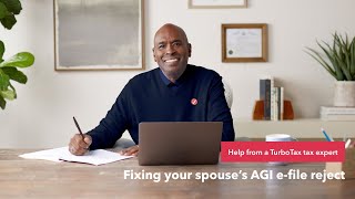 How to fix your spouses AGI efile reject  TurboTax Support Video [upl. by Balbinder]