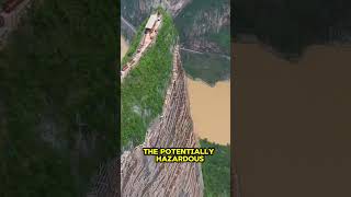 Why is this cliff in China surrounded by scaffolding shorts amazingfacts megaprojects [upl. by Chip690]