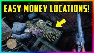 10 EASY Money Locations With TONS Of Gold Bars RARE Loot amp MORE In Red Dead Redemption 2 RDR2 [upl. by Baudin]