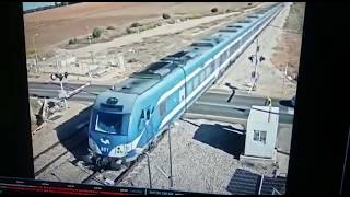 Watch Train almost smashes car in central Israel [upl. by Burgess866]