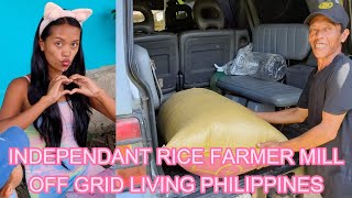 🇵🇭 Independent Rice Farmer Province Harvest Milling Process with Pajero Off Grid Living Philippines [upl. by Adelbert872]