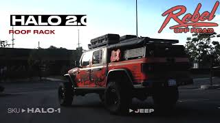 HALO 20 Roof Rack With Light Mounts For Jeep Wrangler and Gladiator  Rebel Off Road [upl. by Notyard]