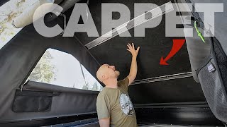 Carpeting my camper roof amp testing PlastiDip as insulator on bare metal • DIY Camper Interior Build [upl. by Lorilyn]