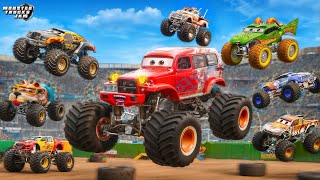 Monster Trucks Face Off in the BIGGEST Monster Trucks Jam Freestyle Racing Contest EVER [upl. by Earleen183]