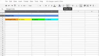 How to use the quotMerge Cellsquot tool in Google Spreadsheets [upl. by Dehsar]