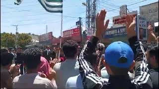 At Kohala Bridge Azad Jammu and Kashmir AJK protestors bring down Pak flag amp hoist AJK flags [upl. by Olsen799]