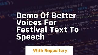 demo of better voices for festival text to speech [upl. by Annanhoj]