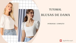 Tutorial Blusas de dama Aprende todo estos y más en mi curso de patrones básicos [upl. by Siuqram640]