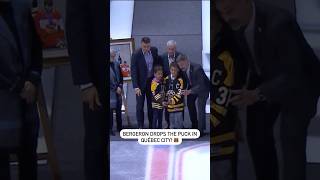 Patrice Bergeron Drops The Puck In Québec City 💛 [upl. by Goodyear]