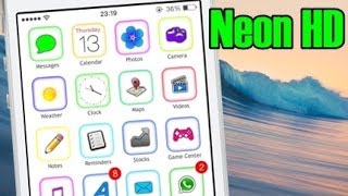 Neon HD  iOS 7 Winterboard Theme [upl. by Adaner]