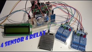 4 Sensor 4 Relay Arduino [upl. by Ahsein683]