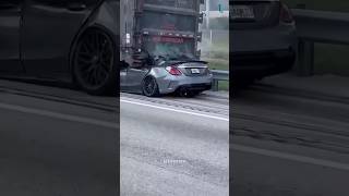 Mercedes crshes into truck [upl. by Retla]