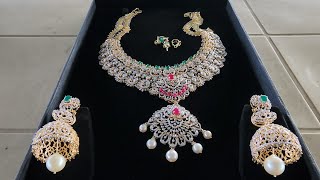 My wifes Diamond Necklace and Earrings  5 in 1 Diamond Necklace changeable Telugu vlogs [upl. by Melak109]