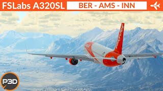 P3D v53 FSLabs A320 Sharklets easyJet  BER to AMS to INN  VATSIM Livestream [upl. by Idyh89]