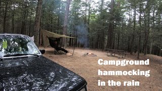 Campground Hammocking in a Mild Rain [upl. by Omor]