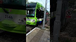 Croydon Tramlink tram arriving at Birkbeck 27824 [upl. by Bailar495]