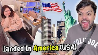 Landed In United States Of America 🇺🇸🔥  Business Class Flight Surprise For Aroob 😍 [upl. by Mikeb590]