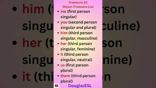 Pronouns 10 Object Pronouns List english englishtutorial englishgrammar eslacademy [upl. by Bayless]