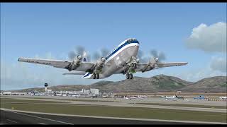 BOEING 377 STRATOCRUISER PAN AMERICAN AIRLINES TAKE OFF FROM ATHENS INTL AIRPORT FS9 HD [upl. by Nicolle]