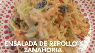 ENSALADA DE REPOLLO Y ZANAHORIA ENSALADA RAPIDA Y FACIL RecetasConMama [upl. by Attlee]