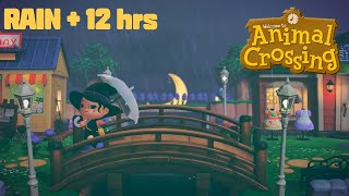 Animal Crossing OST with Rain Sounds 12 HOURS 1 PM to 12 AM Music to RelaxStudyFocus [upl. by Kere]