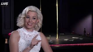 Interview Elizabeth Banks Takes Pole Dancing Training The Happytime Murders [upl. by Seyler]