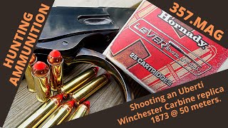 Uberti Winchester 1873 carbine with Hornady 357 Lever Evolution hunting ammunition [upl. by Pete]