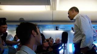 President Obama Speaks to Press on Air Force One [upl. by Nodyarb237]