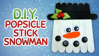 Popsicle Stick Snowman  DIY Christmas Decoration [upl. by Magdaia]