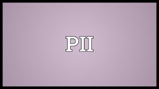 PII Meaning [upl. by Kinsler]