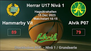 U17 Alvik Basket P07  Hammarby City Grön 7989 [upl. by Twum]