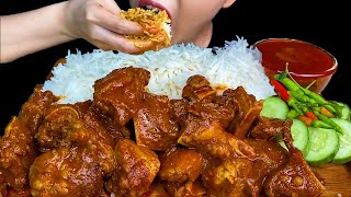 MUKBANG EATINGSPICY MUTTON FAT CURRY GREEN CHILLI ONIONS amp WHITE RICE [upl. by Nireil525]