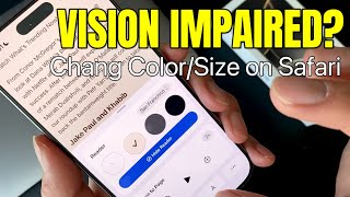 iPhone Safari iOS 18 Allows SIZECOLOR options to read better for vision impaired or sensitive eyes [upl. by Yaron]