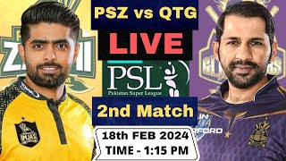 Live Peshawar Zalmi vs Quetta Gladiators PSL Live  PSZ vs QTG Live 2nd T20 Match PSL 2024 [upl. by Agace]