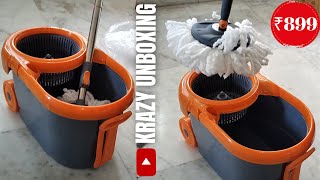 12L Spin Floor Mop Set With Bucket With 360 Degree Spinner Unboxing [upl. by Ronald477]