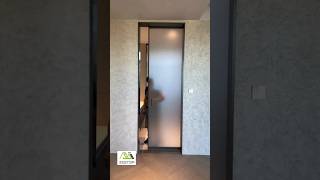 Bathroom monorail sliding door installation installation slidingdoor factory homedecor [upl. by Edina]