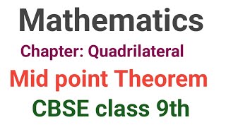 Mid point theorem CBSE CLASS IX MATH [upl. by Ahsem27]