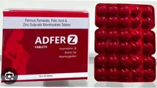 ADFER 2 TABLETS Ferrous Fumarate Folic Acid amp Zinc Sulpriate Monohydrate Tablets [upl. by Onitnas]