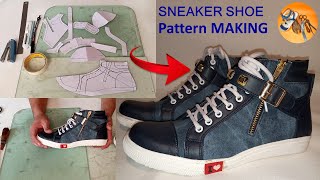 High Top Sneaker Shoes Design and Pattern Making part2  How to Make Pattern of Sneaker Shoes [upl. by Inez]