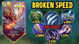 TOP GLOBAL MOSKOV FULL ATTACK SPEED BUILD DI RANK TINGGI BROKEN SPEED AUTO MANIAC  MLBB [upl. by Aneehs]