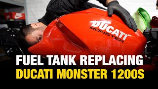 Fuel Tank Replacing  Transforming the Ducati Monster 1200S  StepbyStep Replacement Guide [upl. by Diet]