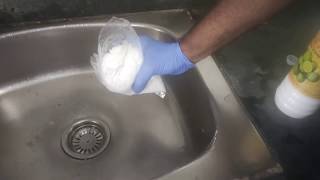 How to open blocked kitchen sink using Caustic soda and hot water  Open Clogged Drain [upl. by Corny]