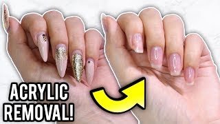 Remove Acrylic Nails At Home Step By Step HowTo Tutorial [upl. by Enilegna]