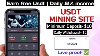 New Usdt Mining Website 2024  Earn Free Usdt  Best Usdt Investment Website  Usdt Mining sites [upl. by Yleve967]