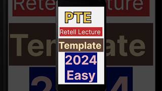 🔥PTE Retell Lecture Template  Retell Lecture Template 💥 Template  Easy Template 📌shorts [upl. by Africa358]