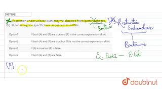 A  Restriction endonuclease is an enzyme obtained from bacteriophages [upl. by Hephzipah]