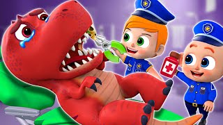 Baby Police vs Giant TREX  Big Dinosaur Songs🦖  Escalator Safety Song Nursery Rhymes amp Kids Songs [upl. by Toy922]