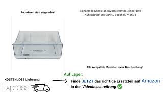 Kühlschrank Schublade wechseln Bosch 00746674 [upl. by Karlie]