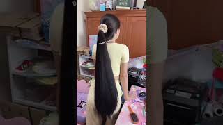 Super long hair longhairgirl rambutpanjangindonesia rapunzel [upl. by Yendyc]