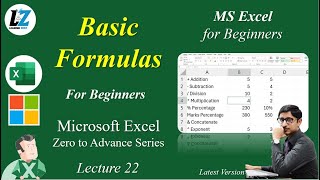 22 Basic Formulas for Beginners  MS Excel Free Course excel learning teacher exceltips zero [upl. by Ettevahs]